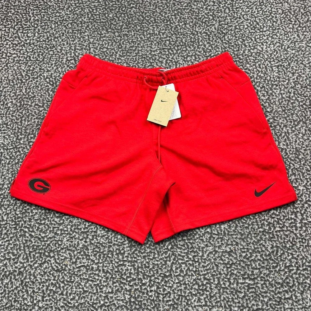 Nike Georgia Bulldogs Dri-FIT Training Shorts Men Large Red Fleece New L